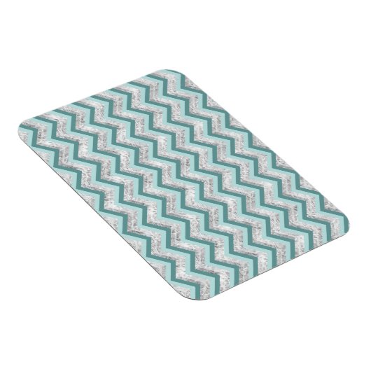 Aquamarines Zigzag-Muster Magnet (Rechte Seite)