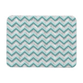 Aquamarines Zigzag-Muster Magnet (Horizontal)