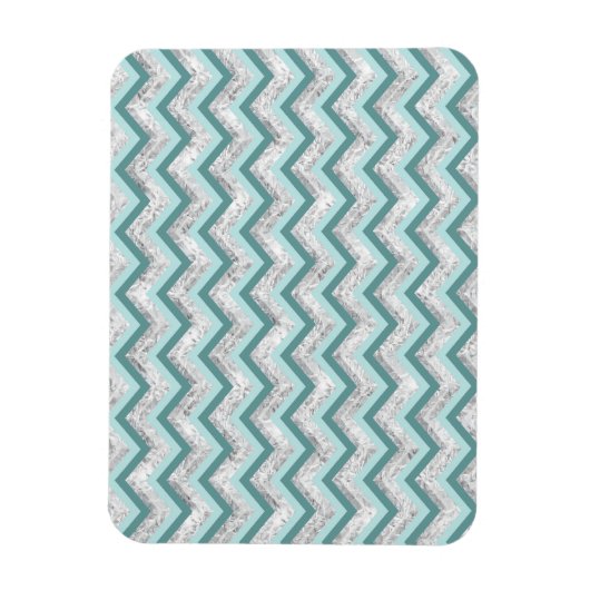 Aquamarines Zigzag-Muster Magnet (Vertikal)