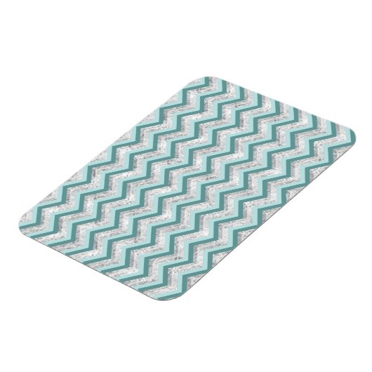 Aquamarines Zigzag-Muster Magnet (Linke Seite)