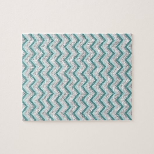 Aquamarines Zigzag-Muster Puzzle (Horizontal)