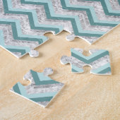 Aquamarines Zigzag-Muster Puzzle (Seite)