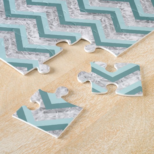Aquamarines Zigzag-Muster Puzzle (Seite)