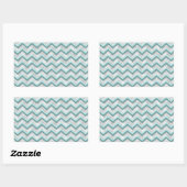 Aquamarines Zigzag-Muster Rechteckiger Aufkleber (Blatt)