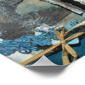 Aquamarines Zitat aus gemischten Medien Poster (Ecke)