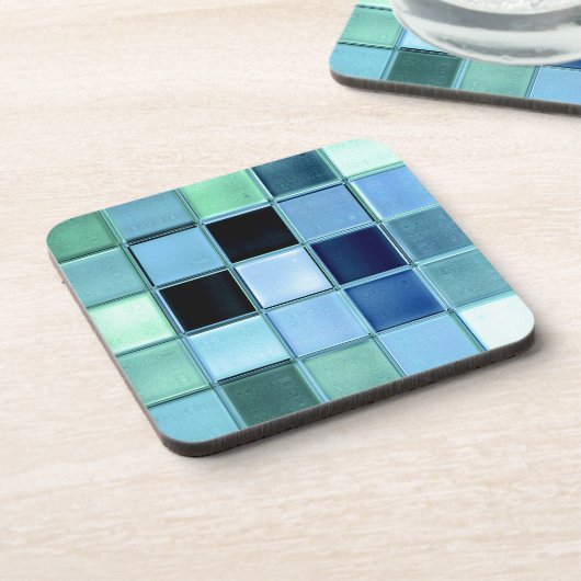 AquamarineseeglasUntersetzer-Set mit Getränkeuntersetzer (Linke Seite)