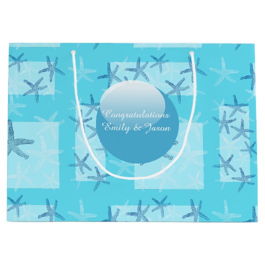 Aquamarinestarfish-Geschenk-Tasche Große Geschenktüte (Vorderseite)