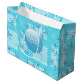 Aquamarinestarfish-Geschenk-Tasche Große Geschenktüte (Vorderseite Schrägansicht)
