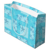 Aquamarinestarfish-Geschenk-Tasche Große Geschenktüte (Rückseite Schrägansicht)