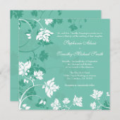Aquamarineweißer BlumenWirbel, der Einladung (Vorne/Hinten)