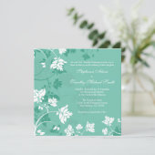 Aquamarineweißer BlumenWirbel, der Einladung (Stehend Vorderseite)