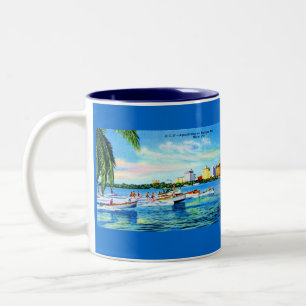 Aquaplaning auf der Biscayne Bay, Miami, Florida Zweifarbige Tasse