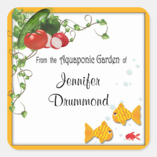 Aquaponic Gärtneraufkleber Quadratischer Aufkleber