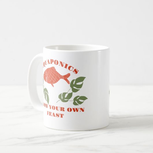 Aquaponics bauen Ihr eigenes Fest an Kaffeetasse (Vorderseite Links)