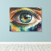 Aquararelle Blauauge Leinwanddruck (Insitu (Holzboden))