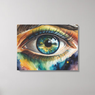 Aquararelle Blauauge Leinwanddruck