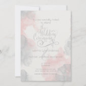 Aquarefoot Blush Pink Pewter the BarefootBride™ Einladung (Vorderseite)