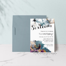 Aquarell 16 Geburtstagsfeier Einladung