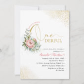 Aquarell 1. Geburtstag Kleine Blütenpinne Einladung (Vorderseite)