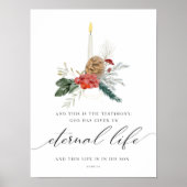 Aquarell 1 John 5:11 Weihnachtspostel Poster (Vorne)