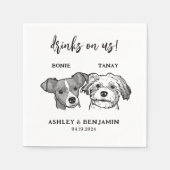 Aquarell 2 Hunde gegenüber Haustiergetränken bei H Serviette (Vorderseite)