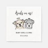 Aquarell 2 Hunde gegenüber Haustiergetränken bei H Serviette (Vorderseite)