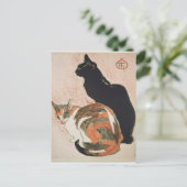 Aquarell - 2 Katzen - Théophile Alexandre Steinlen Postkarte (Stehend Vorderseite)