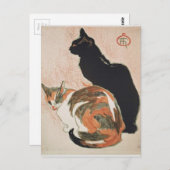 Aquarell - 2 Katzen - Théophile Alexandre Steinlen Postkarte (Vorne/Hinten)