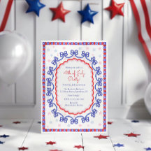 Aquarell 4. Juli Patriotic Bow American