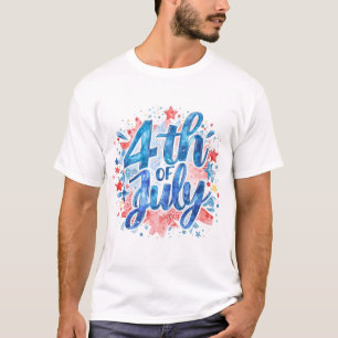 Aquarell 4. Juli Patriotisch T-Shirt