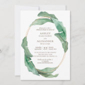 Aquarell Abendessen mit tropischer Probe Einladung (Vorderseite)