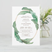 Aquarell Abendessen mit tropischer Probe Einladung (Stehend Vorderseite)