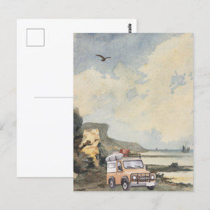 Aquarell Abenteuer Landschaft Aussicht auf den Str Postkarte