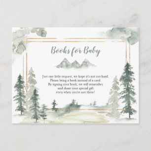 Aquarell-Abenteuer-Wald-Bücher für Baby Einladungspostkarte