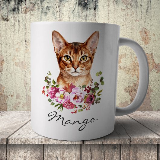 Aquarell Abessinierkatze Kaffeetasse