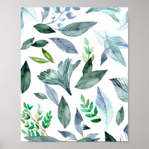 Aquarell abgefallene Blätter 11 Poster