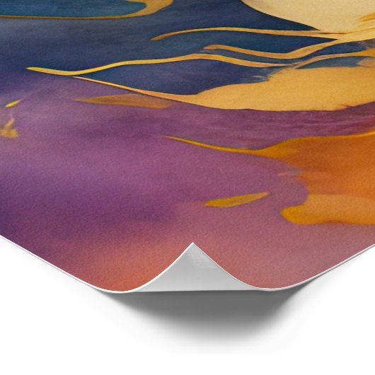 Aquarell Abstrakt Bio Gold Poster (Ecke)