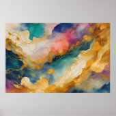 Aquarell Abstrakt Bio Gold Poster (Vorne)