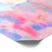 Aquarell Abstrakt Blue Landscape Print Poster (Ecke)