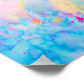 Aquarell Abstrakt Blue Landscape Print Poster (Ecke)