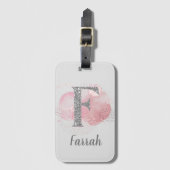 Aquarell Abstrakt & Glitzer Letter F Gepäckanhänger (Vorderseite Vertikal)