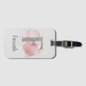 Aquarell Abstrakt & Glitzer Letter F Gepäckanhänger (Vorderseite (Horizontal))