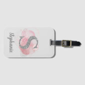 Aquarell Abstrakt & Glitzer Letter S Gepäckanhänger (Vorderseite (Horizontal))