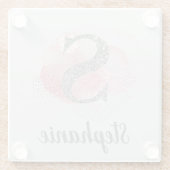 Aquarell Abstrakt & Glitzer Letter S Glasuntersetzer (Rückseite)