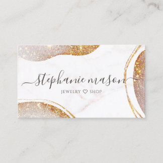 Aquarell-Abstrakt-Gold-Glitter-Moderne Marmor Visitenkarte