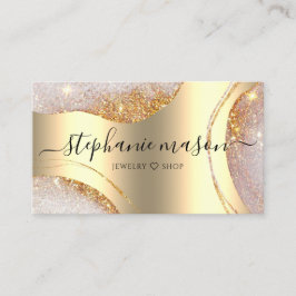 Aquarell Abstrakt Gold Glitzer Metallic Gold Telefonnummerkarte