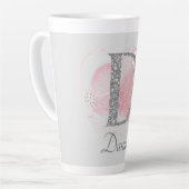Aquarell Abstrakt und Glitzer Letter D Milchtasse (Linke Ecke)