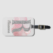 Aquarell Abstrakt und Glitzer Letter R Gepäckanhänger (Vorderseite (Horizontal))