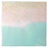 Aquarell abstrakt und goldfarben Konfetti-Design Fliese (Vorderseite)