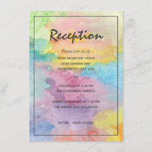 Aquarell Abstrakt Whimsical Bunt Empfang Begleitkarte